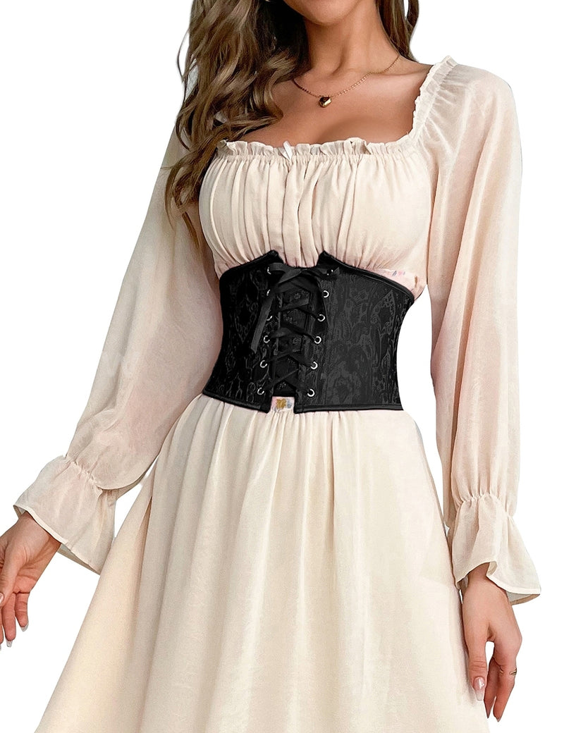 Black 11 Pieces Plastic Bones sexy corset