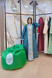 Women's embroidered abaya, linen fabric