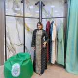 Women's embroidered abaya, linen fabric