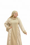 Women's abaya, striped linen fabric