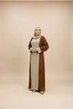 Women's abaya, striped linen fabric