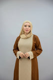 Women's abaya, striped linen fabric