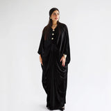 Velvet draped kaftan dress