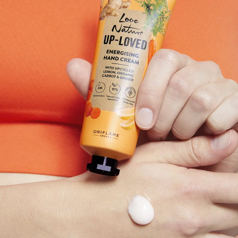 Organic Lemon, Carrot & Ginger Revitalizing Hand Cream by Loved Up Love Nature