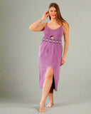 Long women's cashmere open from the side
