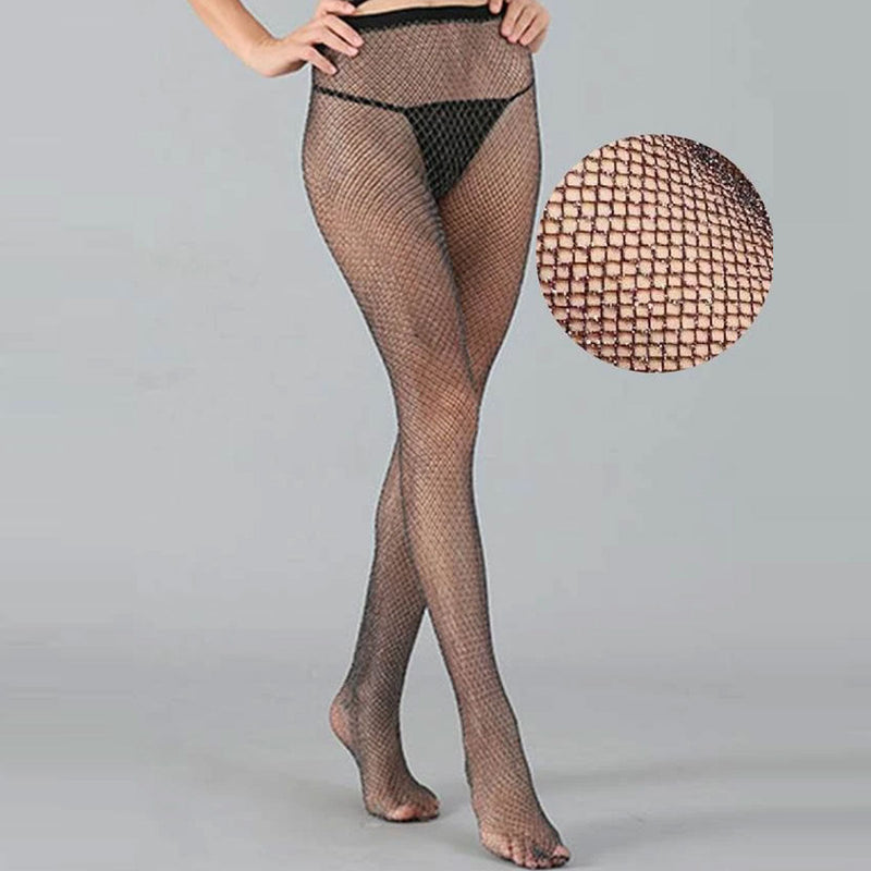 Fashion Black Sparkle Fishnet Stocking