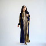 Dark blue & golden abaya