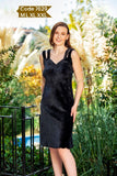 Elegant black velvet dress