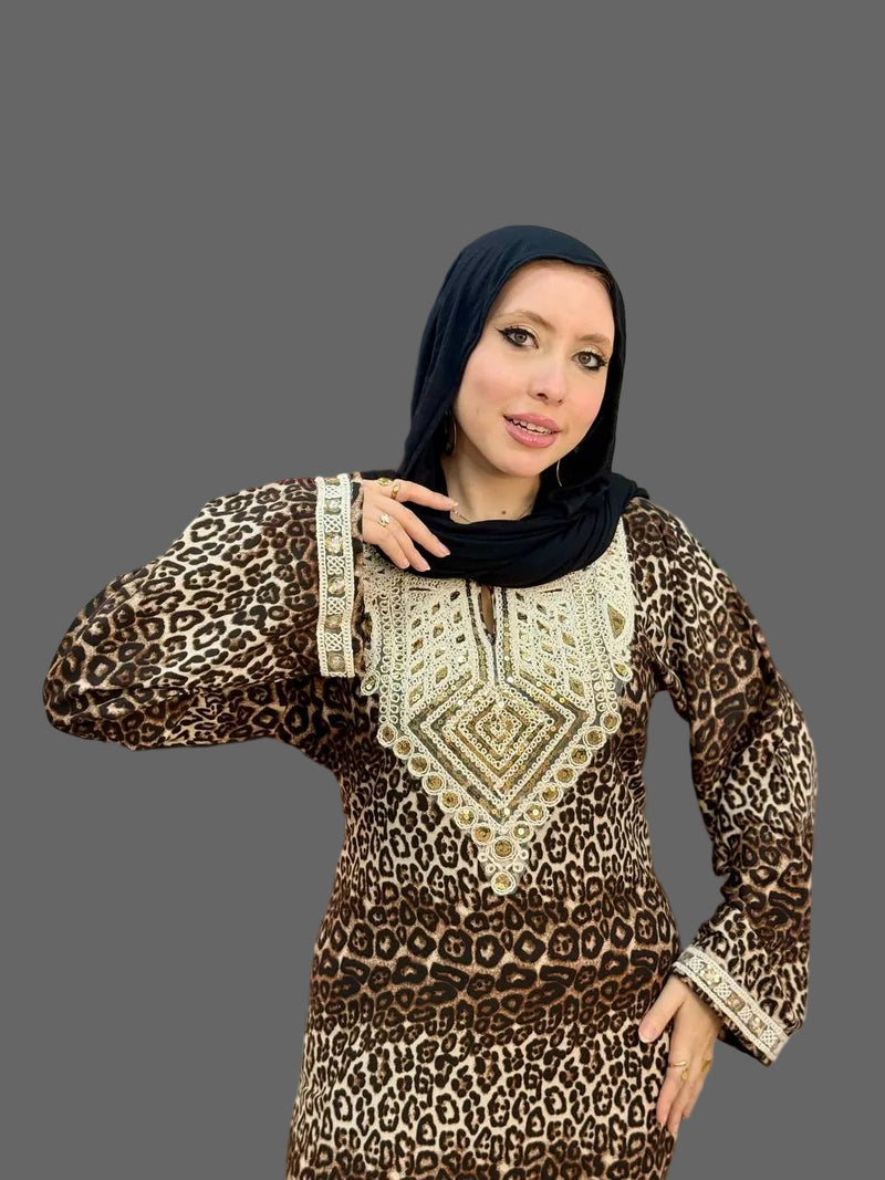 Women's tiger print abaya