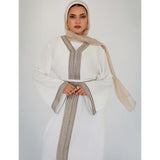 White embroidered Moroccan kaftan