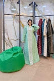 Women's embroidered abaya, linen fabric