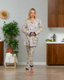 3-piece pajama set: T-shirt + pants + robe