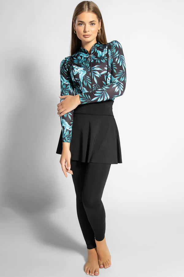 4PACK FULL BODY BURKINI ONE PIECE SWIMSUIT WITH BEACH SKIRT AND PANTS AND SWIM CAP