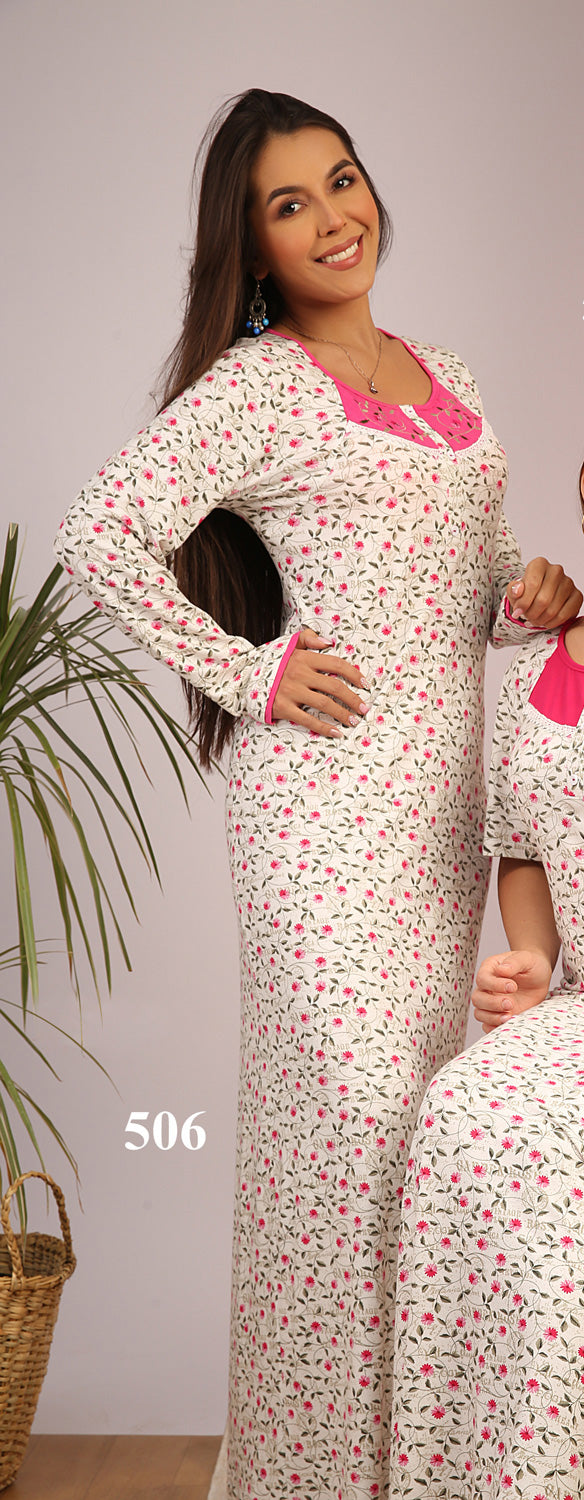 Zecotex Summer Printed Night Gown