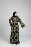 Women's abaya, embroidered with linen material