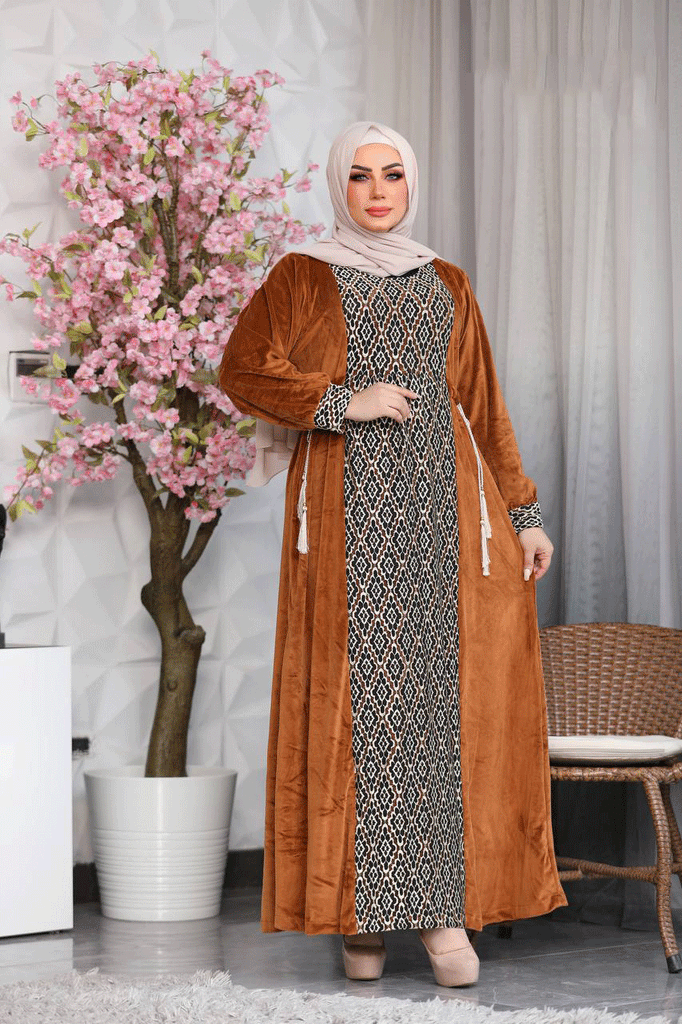 Winter abaya with marigold tree