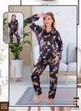 Women's satin floral pajamas