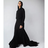 Cowl neckline long dress