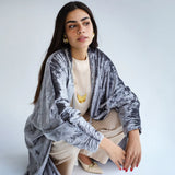 cinched sleeve velvet kaftan