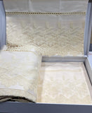 A set of Turkish decorative brushes with jute, 100% cotton, 6 pieces  Mattress 240 x 260 cm  Sheet 240 x 260 cm  2 splint pillows, 50 x 70 cm  2 pillows, size 50 x 70 cm