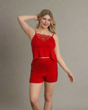 Women's red short pajamas