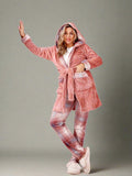 Women's pajamas, 3 pieces, T-shirt + pants + short robe