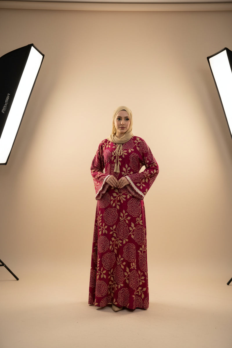 Women's floral abaya