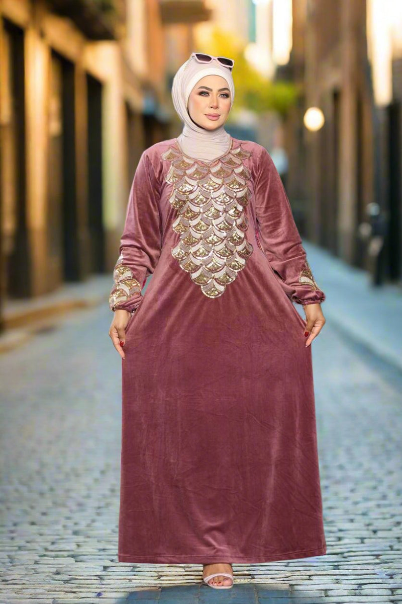 Women's velvet abaya