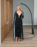 Elegant long nightgown and long robe