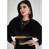 Black velvet wrap cardigan