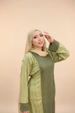 Women's abaya, striped linen fabric