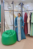 Women's embroidered abaya, linen fabric