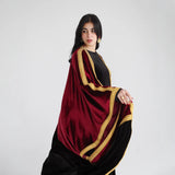 Burgundy velvet bisht kaftan