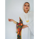 White High neck loose fit kaftan