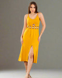 Long women's cashmere open from the side