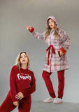 Women's pajamas, 3 pieces, T-shirt + pants + short robe