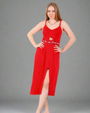 Long women's cashmere open from the side