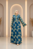 Women's abaya, embroidered with linen material