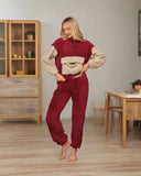 Two-piece winter pajamas, a T-shirt made of Turkish Lycra and high-quality Lycra pants made of Turkish Lycra.