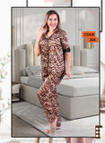 Women's tiger satin pajamas