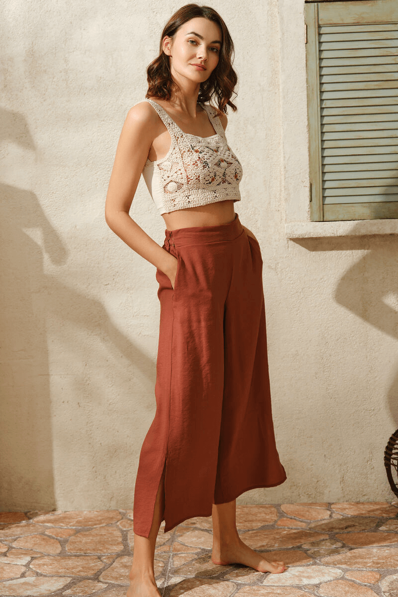 Women’s Cotton Plain Summer Long Lace Detailed Pajama Set