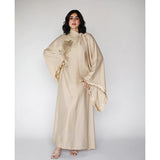 Linen embroidered kaftan dress