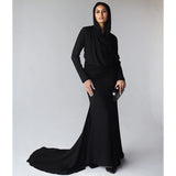 Cowl neckline long dress