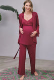 Anil Nursing Pajamas With Robe Plum