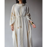 Linen blend kaftan dress