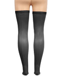 Black Sexy Matte PU Leather Elastic Stockings