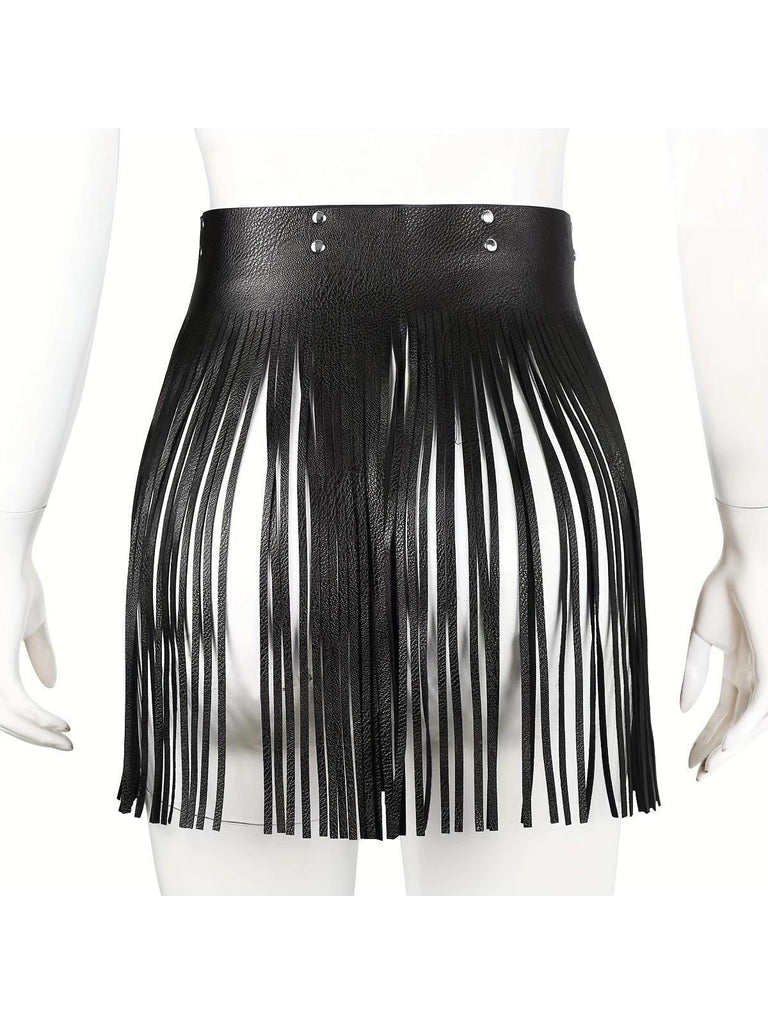 1pc Steampunk Y2K Women Tassel Decor Fashionable Waist Skirt For Daily Decoration For Coats And Dresses