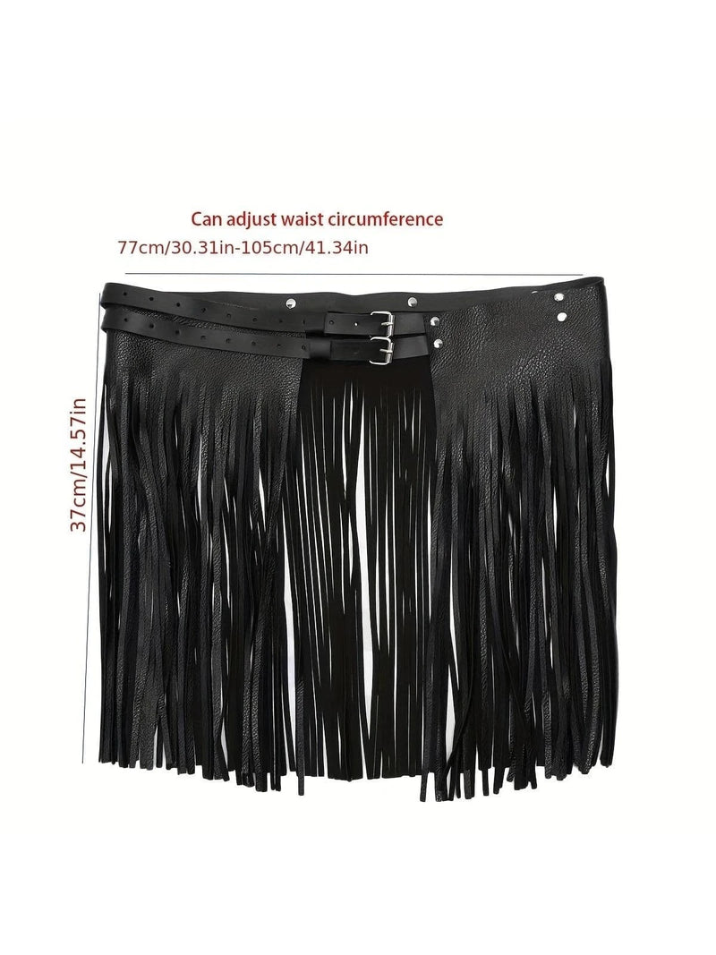 1pc Steampunk Y2K Women Tassel Decor Fashionable Waist Skirt For Daily Decoration For Coats And Dresses