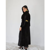 Black velvet wrap cardigan