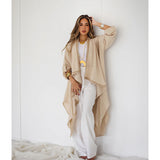 Linen blend draped cardigan